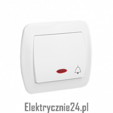 Przycisk dzwonek z podświetleniem monoblok, biały - elektrycznie24.pl
