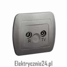Gniazdo antenowe R-TV końcowe separowane monoblok, aluminiowe - elektrycznie24.pl