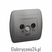 Gniazdo antenowe R-TV-SAT końcowe monoblok, aluminiowe - elektrycznie24.pl